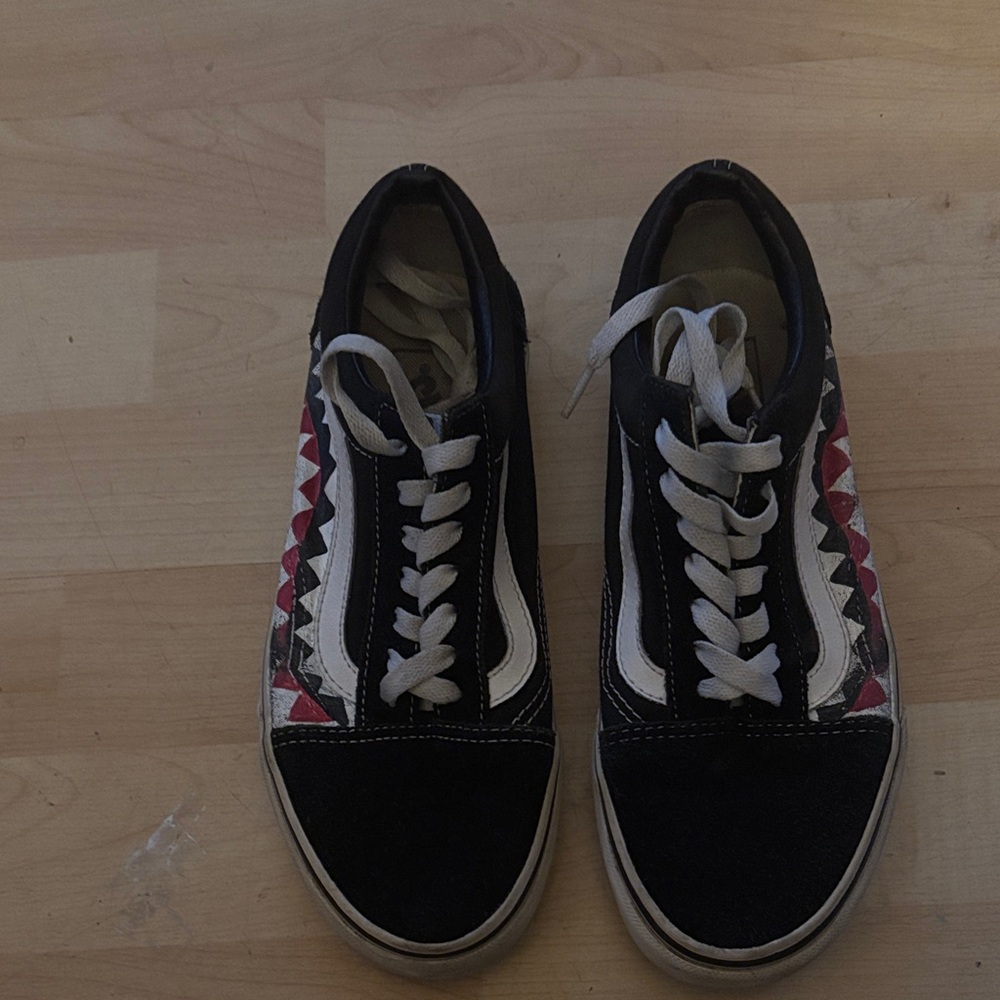 Vans Black White Red Men's Low-Top Sneakers